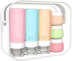 vodvob TSA Approved Travel Bottles Set, 16 Pack Leak Proof Silicone Refillable Containers for Toiletries, Perfect for Shampoo, Conditioner, Lotion & Travel Essentials (tz-1)