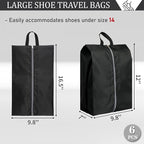 Shoe Bags for Packing, Set of 6 Large Waterproof Portable Shoe Bags with Zipper - Travel Essentials for Women and Men