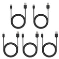 Smays USB to USB C Cable 3ft 5-Pack, Type C Phone Charger Cord Bulk, Black
