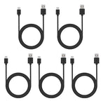 Smays USB to USB C Cable 3ft 5-Pack, Type C Phone Charger Cord Bulk, Black