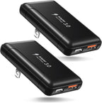 Flat USB C Wall Charger, Costyle 2 Pack 50W Slim USB A and USB C Power Adapter Plug PD+QC 3.0 Fast Charging Block with Foldable Outlet Plug for Galaxy A16 A14 A03S A05,iPhone 16 15(Black)