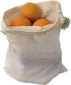 Reusable Grocery Bags for Produce - Small Size Muslin Bags for Brewing and Making Tea - Made of 100% Organic Cotton with Drawstring - Set of 3 (Small - 8"x10")
