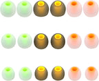 Silicone Earbud Tips - S M L, Fit Most In-Ear Earbuds (Inner Hole 3.8mm - 5.1mm), 9 Pairs