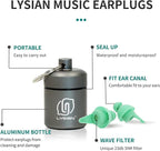 LYSIAN High Fidelity Concert Ear Plugs, 23dB Noise Reduction Musician Earplugs for Concerts, Festivals & Raves, Reusable Soft Earplugs with Aluminum Case, 2 Pairs Aqua