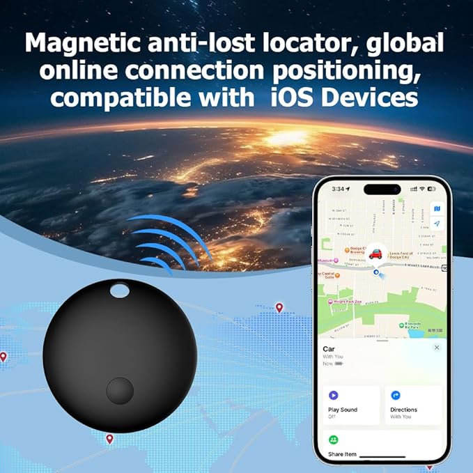 Mini GPS Tracker for Vehicles Work with Apple Find My, Tracker Device for Vehicles No Subscription No Monthly Fee Car Tracker Device Hidden Magnetic Real-Time Tracking for Cars Bikes