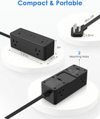 Electrical Outlet Extender Stick, Features 4 USB & 6 Outlets, 39in Flexible Extension Cord Access Hard-to-Reach Outlets, Wall Plug Power Socket Expander Nightstands Sofa Desk
