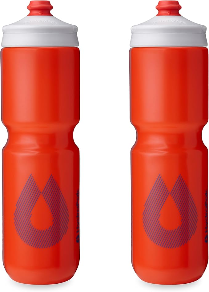 HydraPak Breakaway Surge Lightweight Bike Water Bottle 2-Pack (20oz, 25oz, 30oz) - High Flow, Cycling & Sports Squeeze Bottle