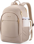 LOVEVOOK 17.3 Inch Laptop Backpack for Women - Work/Business Computer Backpack Purse, Large Capacity Casual Daypack, Travel Bag for Lawyer, Doctor, Teacher, Warm Beige