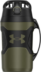 Under Armour Insulated Water Bottle with Handle & Fence Hook, Half Gallon Sports Water Jug, Leak-Resistant & BPA-Free for Baseball, Football & Gym - Marine OD Green, 64oz