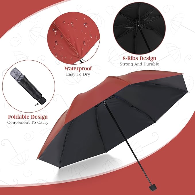 Hillban Set of 12 Windproof Travel Umbrellas Bulk Portable Folding Compact Umbrella for Rain Sun for Wind Backpack Men Women