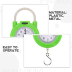 Portable Travel Suitcase Scale with Hook Small Manual Spring Luggage Scale in Fluorescent Green for Suitcase and Package Weighing