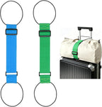 Multi Use Strong Adjustable Luggage Connector Straps for Suitcases,2 Pack Flexible Luggage Accessories Elastic Fastening Bag Strap (Blue and Green)