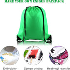 KUUQA 20Pcs Drawstring Backpack Bag Bulk Green Drawstring Bags String Backpack Sport Gym Sack Bags Foldable Storage Bag for Women Men Shopping Gym Travel Sports