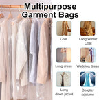 BEISHIDA 50PCS 60 Inch Plastic Garment Bag-Plastic Clear Dry Cleaner Laundry Bags for Clothes Cover, Hanging Clothes Storage for Long Dresses Skirt Coat Suit Shirt Jacket