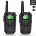 MaxTalker Walkie Talkies Long Range for Adult, MT10 Rechargeable Walkie Talkies FRS Two Way Radio, NOAA, 1200mAh Li-ion Battery USB-C Cable, LED Flashlight, VOX Walkie Talkie for Hiking Camping 2Pack