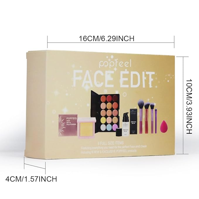 FantasyDay All in One Makeup Kit for Women Full Kit Girls Makeup Gift Sets Xmas Essential Bundle Include Eyeshadow Palette Lipstick Blush Concealer Eyeliner Mascara Foundation Brush Eyebrow Pencil