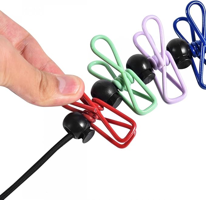 SenseYo 2 Set Retractable Portable Clothesline for Travel with 44 Clothespins, Camping Clothes line for Indoor Outdoor Balcony Hotel Room Laundry Drying