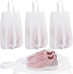 Vorspack Shoe Bags for Travel - 4 Pack Small Transparent Shoe Organizer with Handle Dustproof Shoe Bag Reusable Shoe Storage Bags for Men & Women