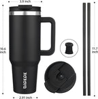 BJPKPK 40 oz Tumbler With Handle Insulated Tumblers With Lid And Straw Stainless Steel Thermal Cup,Black