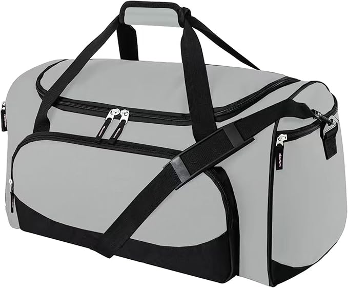 Uarition Heavy Duty Duffle Bag for Men, 55L Large Durable Gym Duffel Bag for Workout, Sports, Travel Gear - Gray