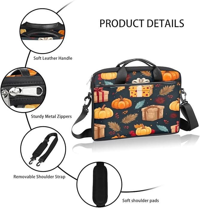 Laptop Shoulder Bag for Women Men, Waterproof Computer Case Messenger Bag Briefcase for Business Office Travel