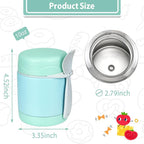 10oz Soup Thermo for Hot Food Kids,Lunch Thermo Kids Food Jar with Spoon Hot Insulated Food Containers,Leak Proof Stainless Steel Wide Mouth Lunch Thermo Jar for School(Mint-Green)