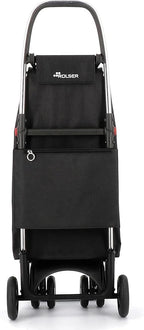 ROLSER I-Max Tweed 4 Wheel 2 Swivelling Foldable Shopping Trolley - Black