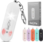 Personal Safety Alarm - Waterproof Rechargeable Security Alarm - 140dB Extra Loud Siren & Strobe Light - Self Defense Keychain - Gift for Women, Teenagers, College Girls, Seniors (White)