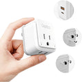 Ceptics Japan, Philippines Power Travel Plug Adapter Set, 20W PD & QC, Safe Dual USB & USB-C 3.1A - 2 USA Socket - Compact - Use in USA, Bahamas, Canada Includes Type A, Type B Swadapt Attachments