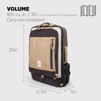 Topo Designs Global Travel Bag – 30L or 40L - Carry-On Compliant Most Airlines, Durable Travel Duffel Bag, Clam Shell Main Pocket, Laptop Sleeve, Backpack, Luggage (30L / Woodland/Elmwood)