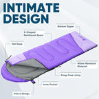 PTEROMY Sleeping Bags for Adults, Lightweight and Machine Washable, Water Resistant Backpacking Camping Sleeping Bag for Warm Cold Weather, Camping Essentials for Hiking Travel