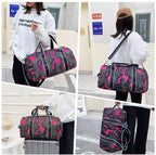 mezhsa Kids Overnight Duffle Bag Girls Boys Sports Gym Bag with Shoe Compartment Wet Pocket Camouflage travel bag (Ping)