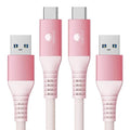 CONMDEX USB C Cable 10Gbps [3ft, 2-Pack] USB 3.1 Gen 2 USB-A to USB-C Android Auto/Carplay Cable, 3A Fast Charging Type C Data Transfer Cord for iPhone 17 16 Pro Max Samsung Galaxy S25, Pink