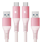 CONMDEX USB C Cable 10Gbps [3ft, 2-Pack] USB 3.1 Gen 2 USB-A to USB-C Android Auto/Carplay Cable, 3A Fast Charging Type C Data Transfer Cord for iPhone 17 16 Pro Max Samsung Galaxy S25, Pink