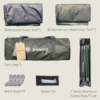 Backpacking Tent for Camping 2/3/4 Person Hiking Ultralight Tent for Waterproof Windproof Outdoor Tents Easy Setup Two Doors Double Layer Lightweight Instant Tents