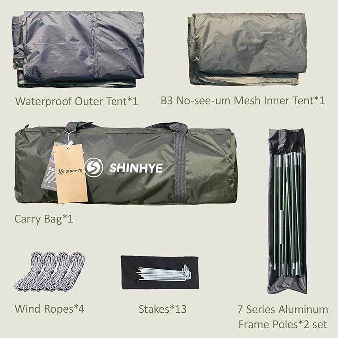 Backpacking Tent for Camping 2/3/4 Person Hiking Ultralight Tent for Waterproof Windproof Outdoor Tents Easy Setup Two Doors Double Layer Lightweight Instant Tents