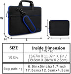 Hseok Laptop Shoulder Bag 15-15.6 inch Shockproof Water-Resistant HandBag with Small Case Compatible with MacBook Pro Neo 16" M5 M4 M3 M2 M1, Mac Pro Air 15", XPS 15/16, Most 15" 15.6" 16",BK-blue