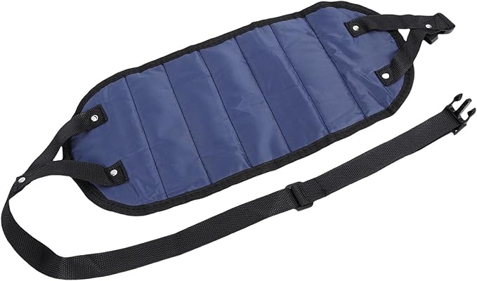 CHICIRIS Foot Hammock for Airplane Travel, Portable Breathable Mesh Footrest with AntiTip Design, 19.69-43.31in Adjustable Length for Office Home and Plane Comfort (Navy Blue)
