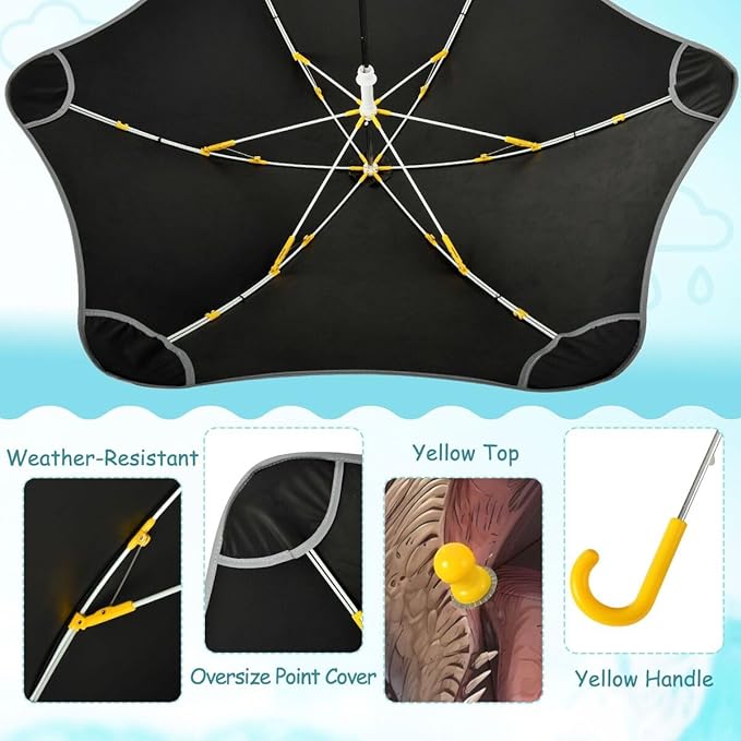 ALAZA Kids Umbrella Stick Umbrellas Cute Umbrella for Boys Girls Toddler UV/Sun Rain Windproof