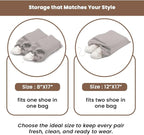 LFH Cotton Rich Shoe Storage Bags with Drawstring, Dustproof Breathable Reusable Organizer, Perfect For Travel, Dorm, Hotel, College, Gym, Easy to Carry, Machine Washable 12"x17" (Pack of 4) - Grey