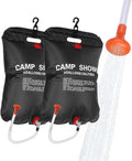 Solar Camping Shower Bag 1/2set and1+ Set 5 Gallon Portable Camping Showers Bag with Adjustable Switch Removable Nozzle for Camping Hiking Beach Swimming Outdoor Activities