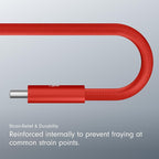 Beats 240W USB-C to USB-C Braided Cable, Fast Charging, Durable/Tangle Free, Compatible with Apple and Android Devices (3 m/10 ft) – Rapid Red