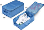 Travel Shoe Bags, Foldable Waterproof Shoe Pouches Organizer-Double Layer (8 Seablue Shoe Bags)