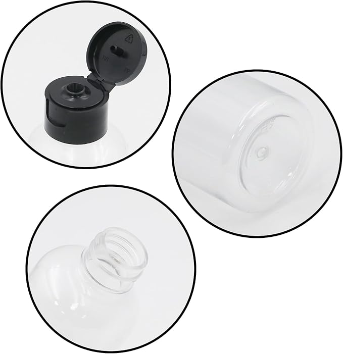 5 Pcs Transparent Travel Size Bottles, 3.4oz Travel Size Containers with Labels, Refillable Liquid Containers for Travel/Travelers/Toiletries