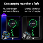 Car Charger 66W Super Fast Charging with USB PD&QC 3.0(Voltmeter&LED Lights) Universal Quick Charge for 12-24V Car Cigarette Lighter Plug,Compatible with iPhone 14 13 12,S22 S21 S20,iPad(Black)