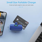 [2 Pack] Small Portable Charger for iPhone,Upgraded 5000mAh PD Fast Charging Power Bank, LCD Display Cute Mini Battery Pack Compatible with iPhone 14/14 Pro Max/13/13 Pro/12 Pro/11/XR/X/8,Blue+Pink