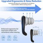 Waterproof Swimming Ear Plugs for Kids - 2 Pairs of Reusable Soft Silicone Swim Earplugs,Ear Protection for Children (4-12 Years Old) - Ideal for Surfing, Diving, Pool, Showering, and Water Sports