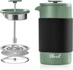 French Press – 350ml Stainless Steel Coffee Press, 2 Cup Cafetiere for Ground Coffee, Portable French Press