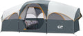CAMPROS CP Tent 8 Person Camping Tents, Weather Resistant Family Tent, 5 Large Mesh Windows, Double Layer, Divided Curtain for Separated Room, Portable with Carry Bag