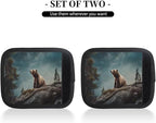 Animal Bear Tree 2 Pack Luggage Handle Wrap Set of Neoprene Luggage Tags for Suitcases Bag Strap Wrap Cover Travel Airplane Accessories Covers Markers Sleeve Grips Identifiers Cruise